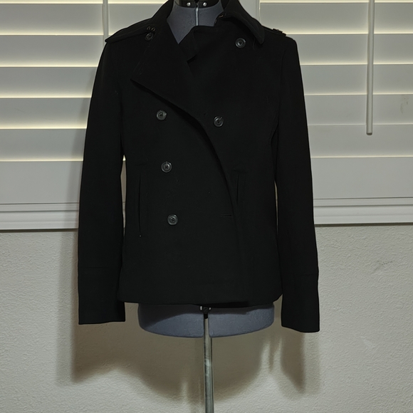 J. Crew Women's Black Double-Breasted Peacoat - Picture 2 of 5